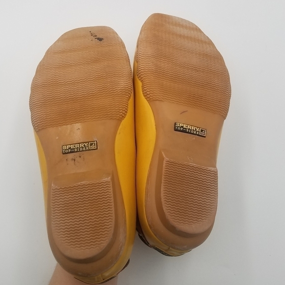 Sperry Lined Yellow Plaid Duck Boots 6 Women - Picture 7 of 8